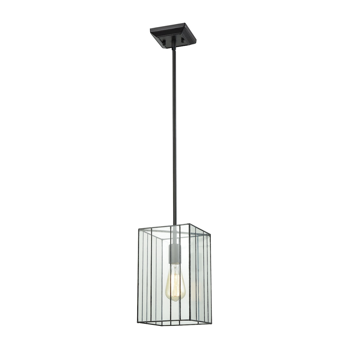 ELK Lighting 72195/1 Lucian 1-Light Mini Pendant in Oil Rubbed Bronze with Clear Glass