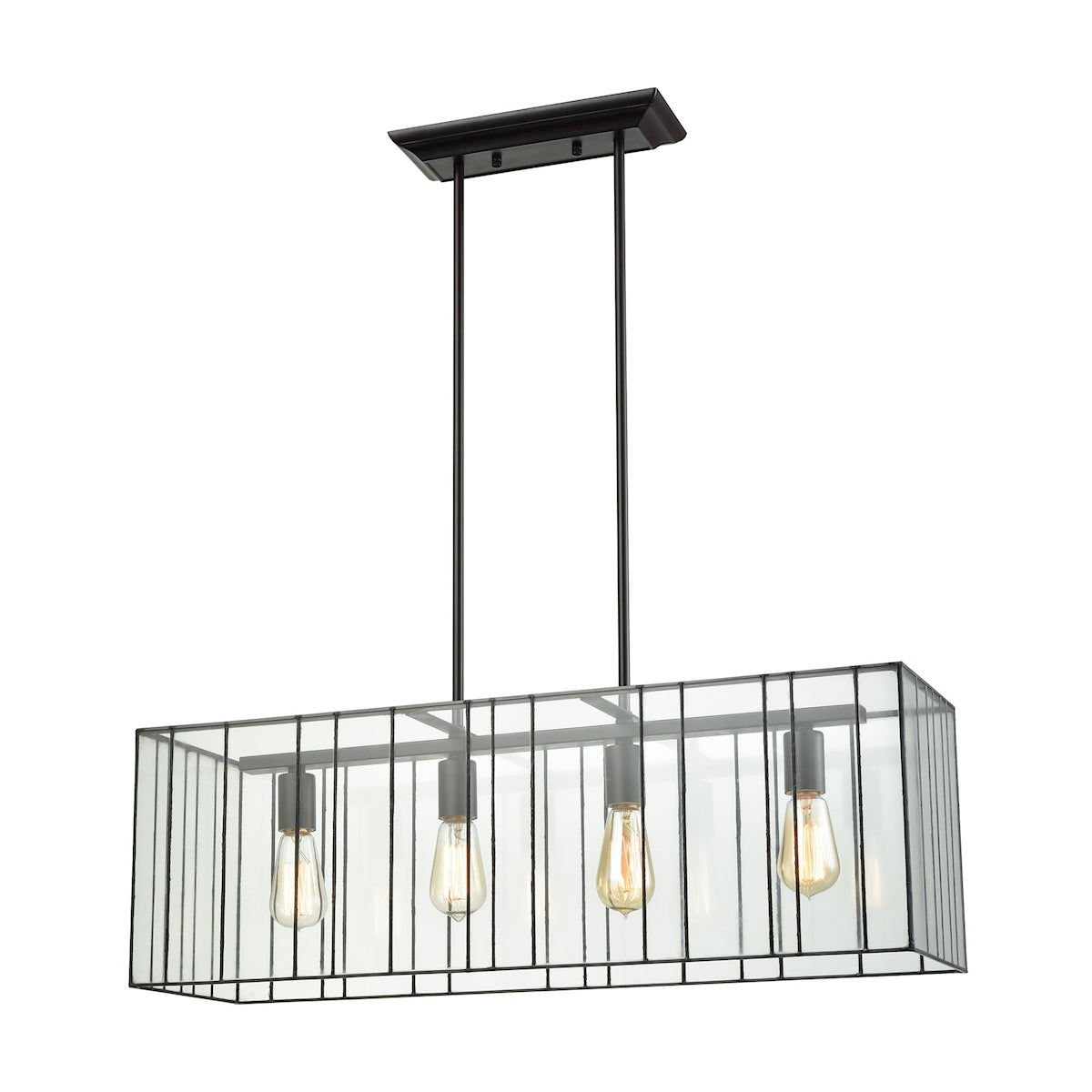 ELK Lighting 72196/4 Lucian 4-Light Chandelier in Oil Rubbed Bronze with Clear Glass