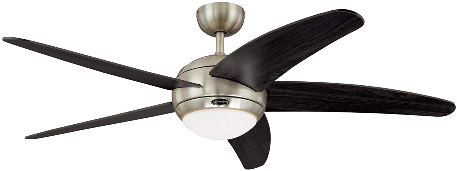 Westinghouse Lighting 7223800 Bendan Indoor Ceiling Fan with LED Light and Remote, 52 Inch, Satin Chrome