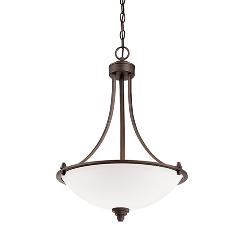 Millennium Lighting 7273-RBZ Bristo Etched White Hanging Pendant with Rubbed Bronze Finish