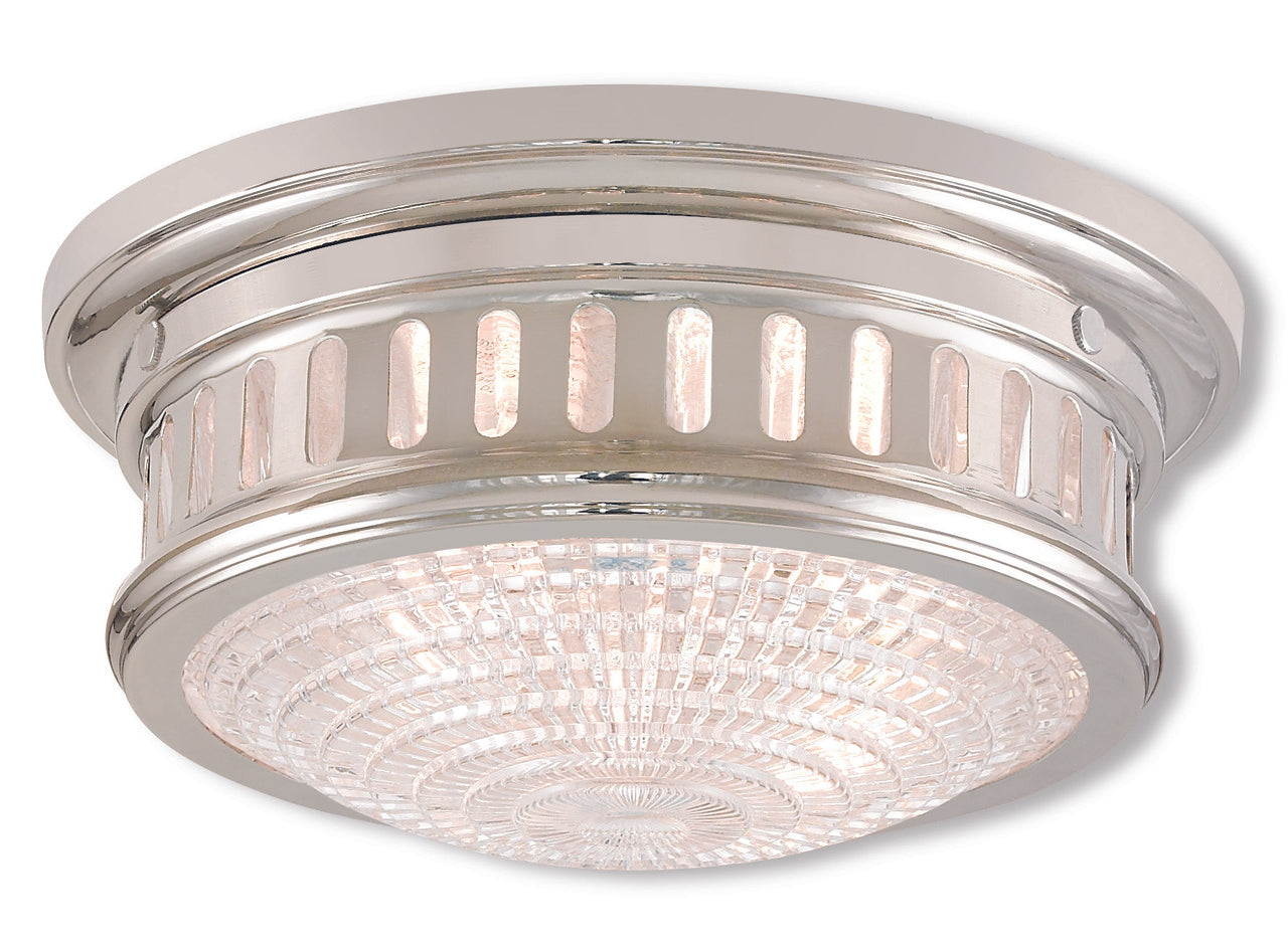 LIVEX Lighting 73051-35 Berwick Flushmount in Polished Nickel (2 Light)