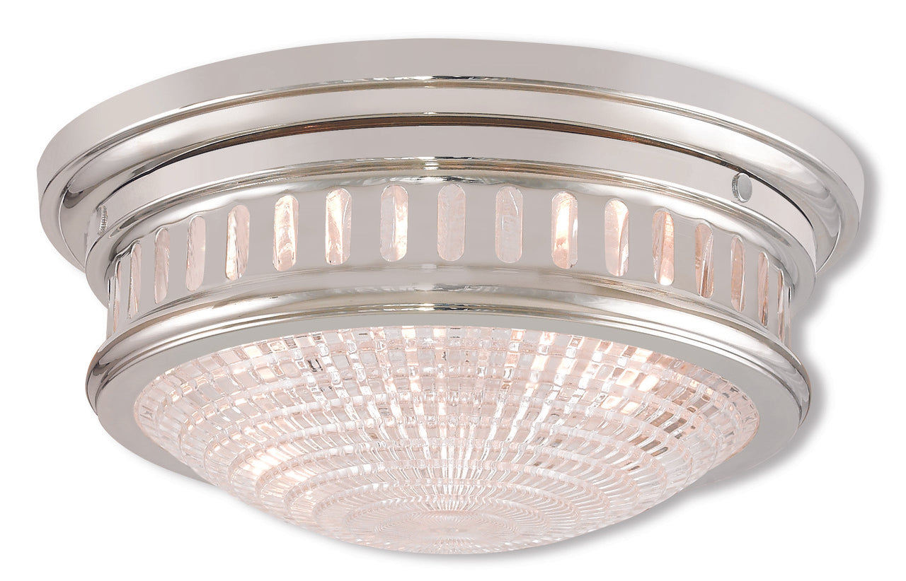 LIVEX Lighting 73052-35 Berwick Flushmount in Polished Nickel (2 Light)