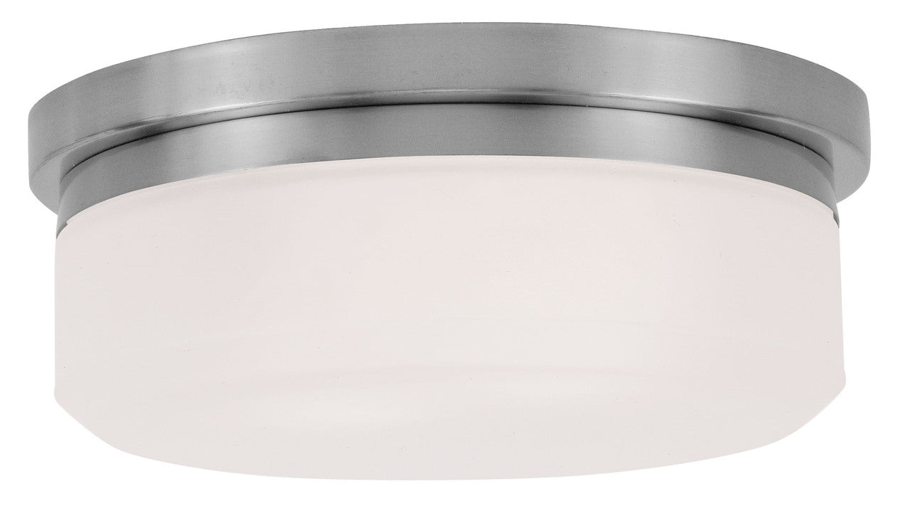 LIVEX Lighting 7391-91 Stratus Contemporary Flushmount/Wall Mount in Brushed Nickel (2 Light)