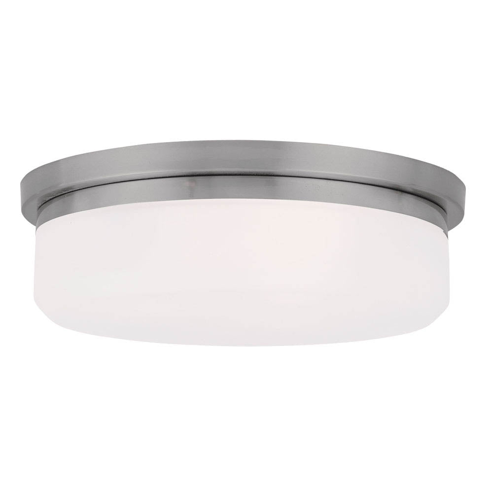 LIVEX Lighting 7392-91 Stratus Contemporary Flushmount/Wall Mount in Brushed Nickel (2 Light)