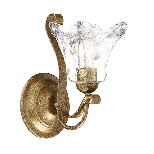 Millennium Lighting 7431-VG Chatsworth Clear Wall Sconce in Vintage Gold