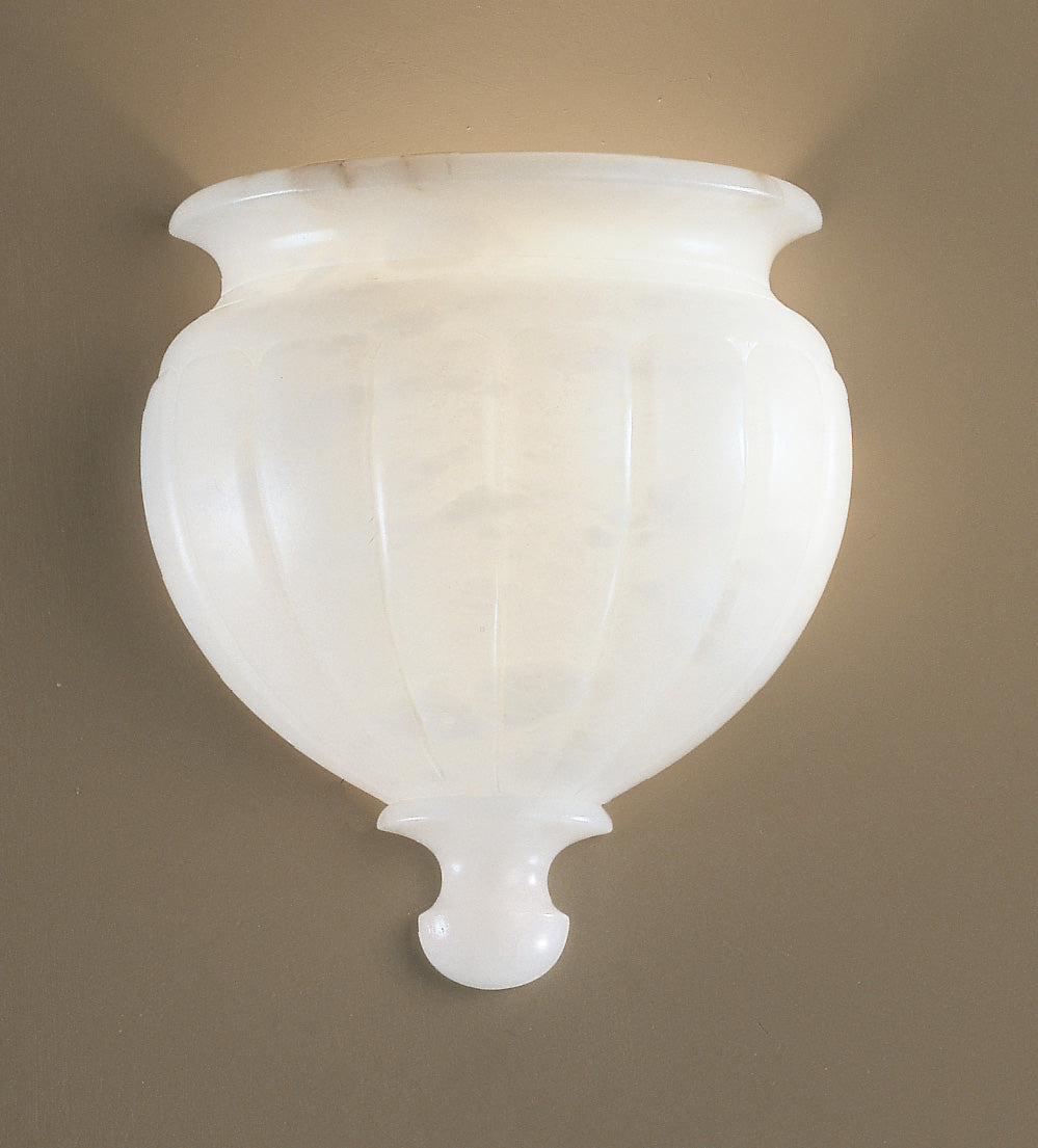 Classic Lighting 7486 W Navarra Alabaster Wall Sconce in White (Imported from Spain)