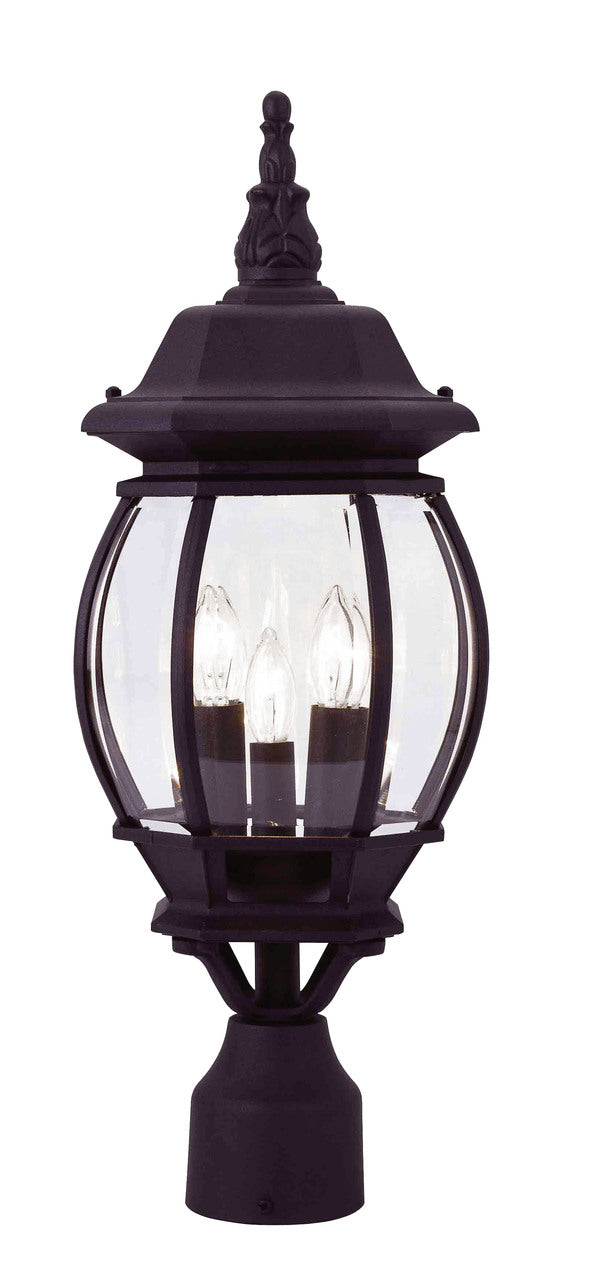 LIVEX Lighting 7526-04 Frontenac Outdoor Post Lantern in Black (3 Light)