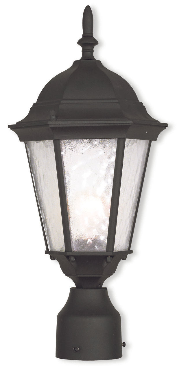 LIVEX Lighting 75464-14 Hamilton Outdoor Post Lantern in Textured Black (1 Light)