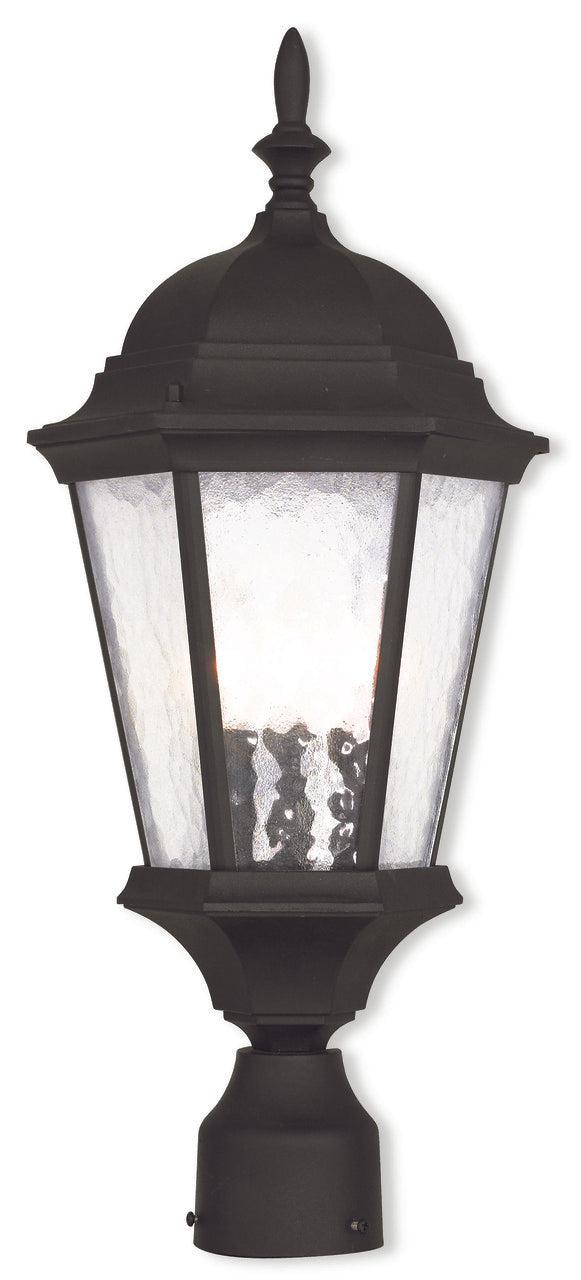 LIVEX Lighting 75468-14 Hamilton Outdoor Post Lantern in Textured Black (3 Light)
