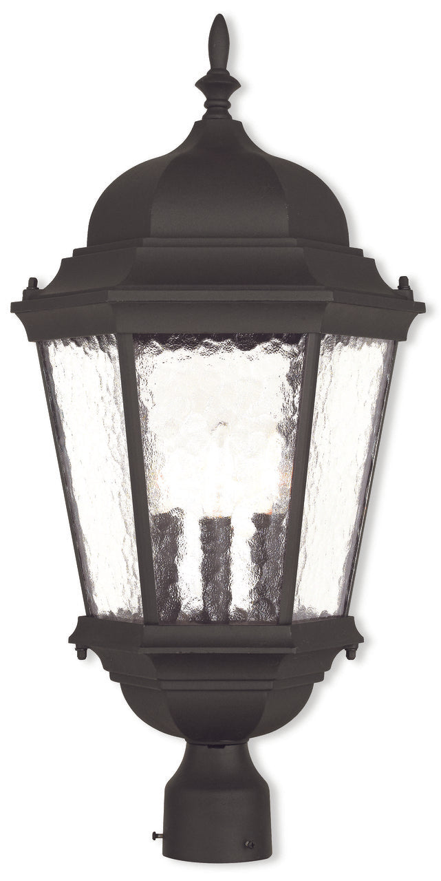 LIVEX Lighting 75474-14 Hamilton Outdoor Post Lantern in Textured Black (3 Light)