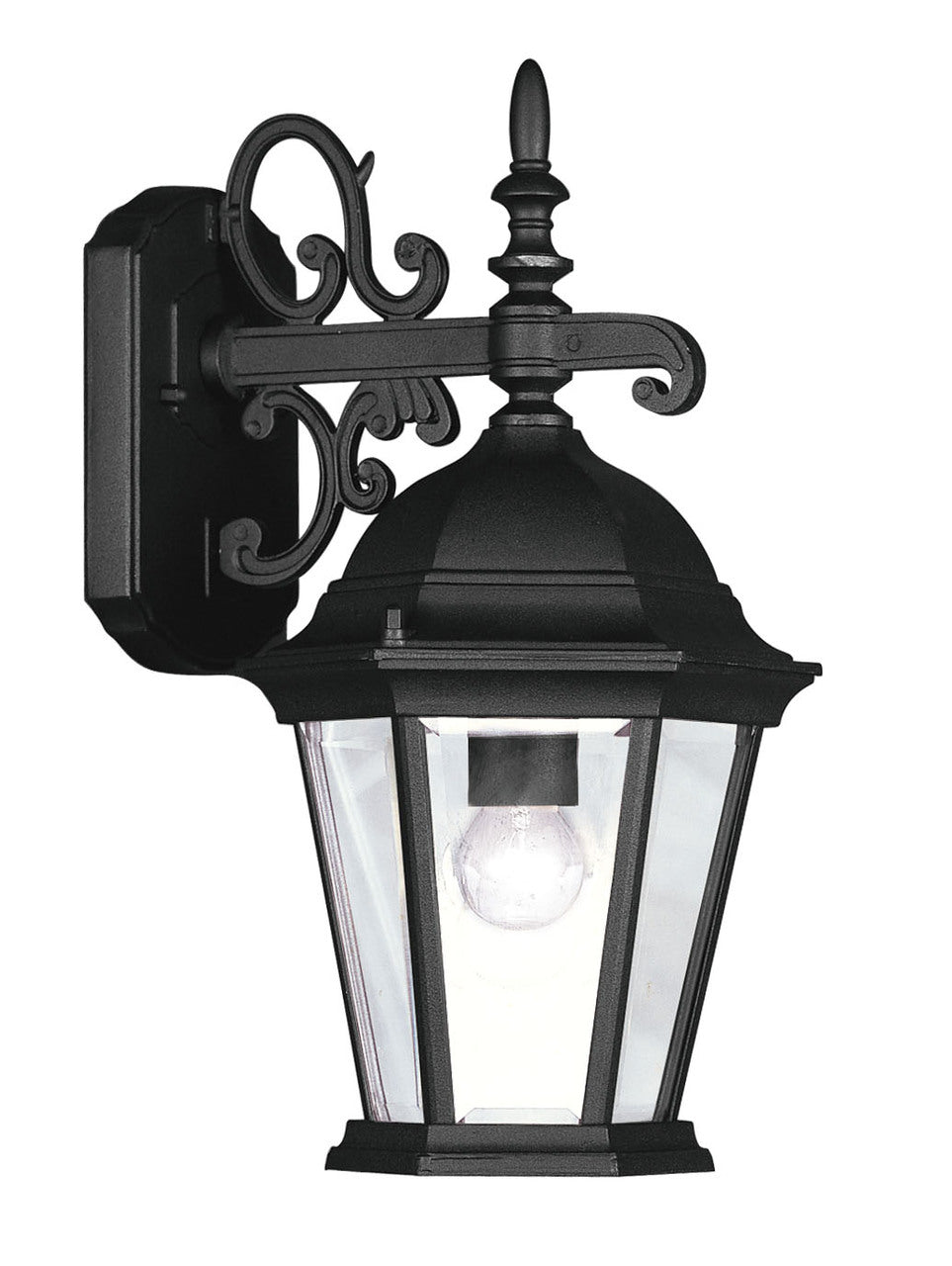 LIVEX Lighting 7555-04 Hamilton Outdoor Wall Lantern in Black (1 Light)