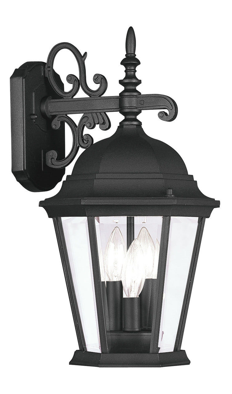 LIVEX Lighting 7560-04 Hamilton Outdoor Wall Lantern in Black (3 Light)