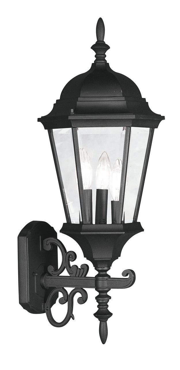 LIVEX Lighting 7561-04 Hamilton Outdoor Wall Lantern in Black (3 Light)