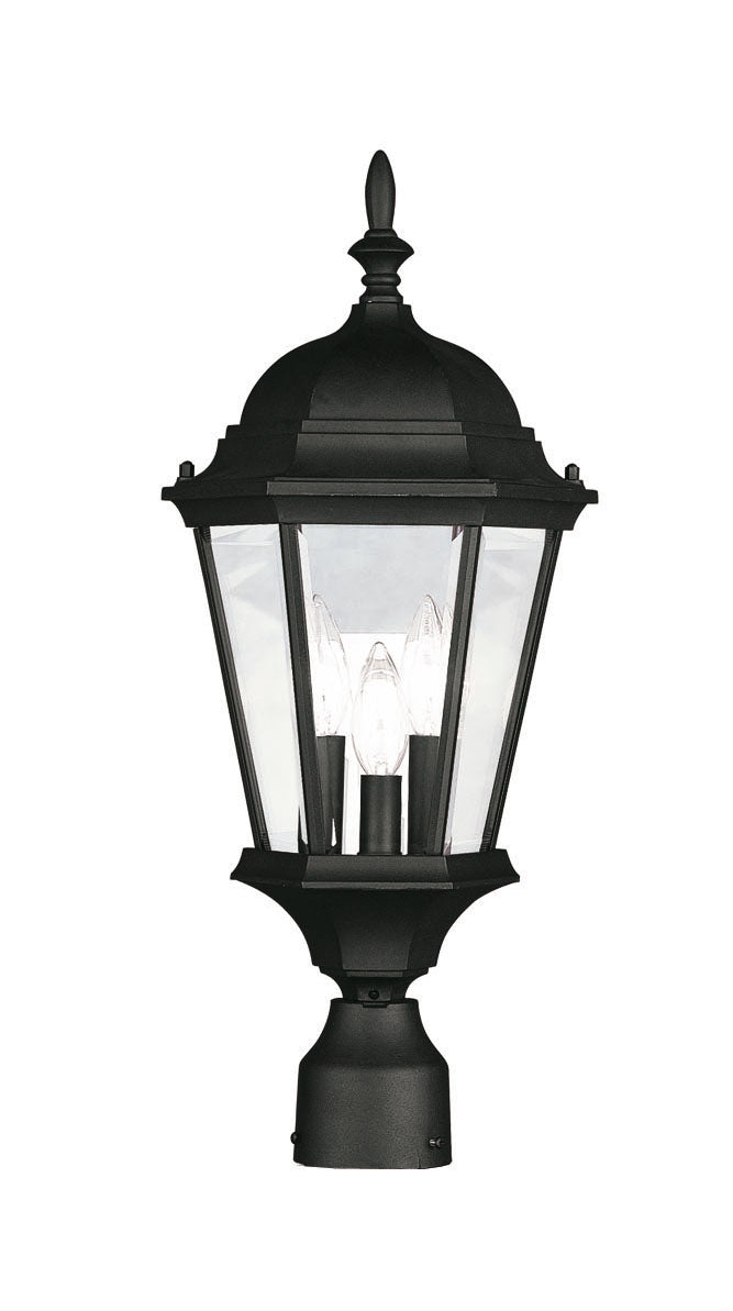 LIVEX Lighting 7563-04 Hamilton Outdoor Post Lantern in Black (3 Light)