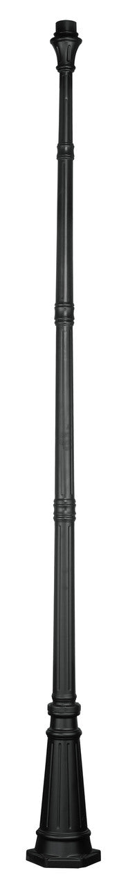 LIVEX Lighting 7617-04 Outdoor Cast Aluminum Fluted Post in Black