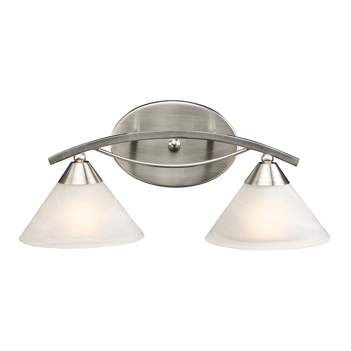 ELK Lighting 7631/2 Elysburg 2-Light Vanity Lamp in Satin Nickel with White Swirl Glass