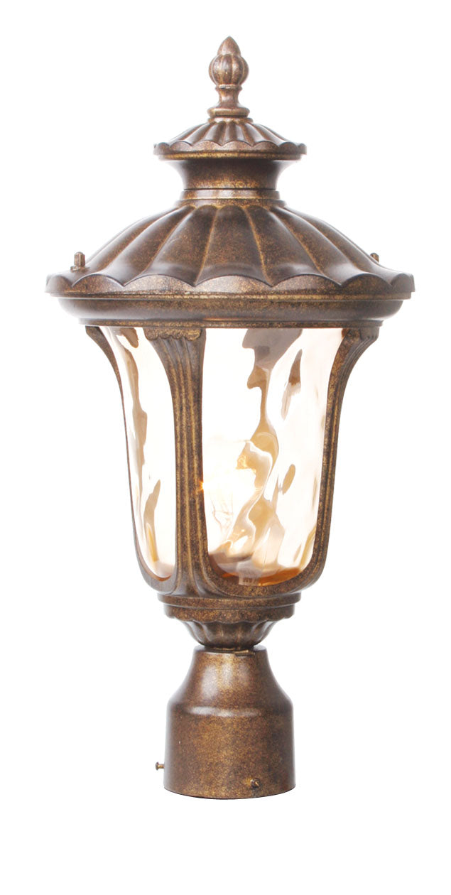 LIVEX Lighting 7655-50 Oxford Outdoor Post Lantern in Moroccan Gold (1 Light)