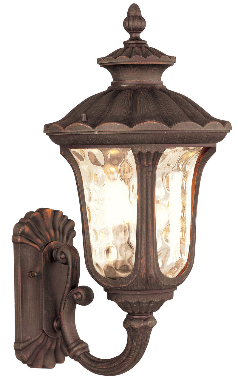 LIVEX Lighting 7656-58 Oxford Outdoor Wall Lantern in Imperial Bronze (3 Light)