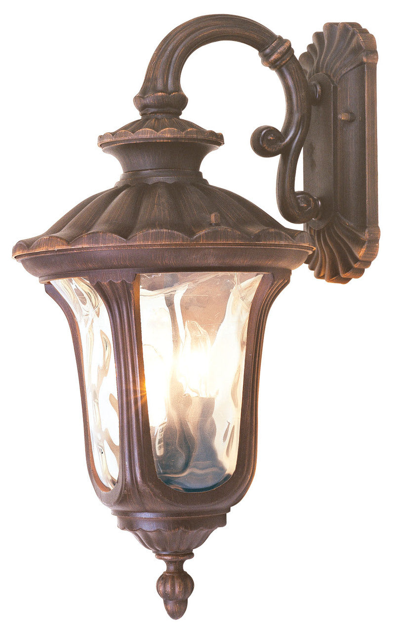 LIVEX Lighting 7657-58 Oxford Outdoor Wall Lantern in Imperial Bronze (3 Light)