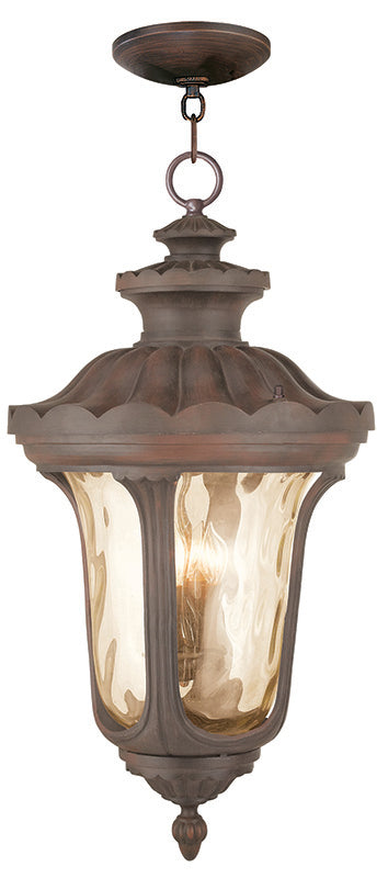 LIVEX Lighting 76703-58 Oxford Outdoor Chain Lantern in Imperial Bronze (4 Light)