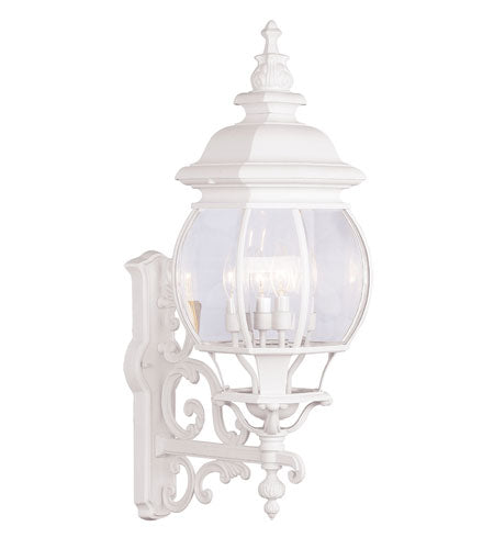 LIVEX Lighting 7701-03 Frontenac Outdoor Wall Lantern in White (4 Light)