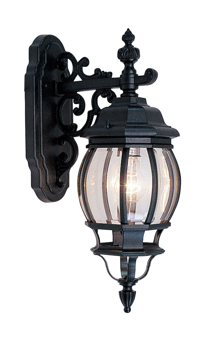 LIVEX Lighting 7706-04 Frontenac Outdoor Wall Lantern in Black (1 Light)