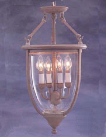 Classic Lighting 7904 WC Asheville Brass/Glass Lantern in Weathered Clay