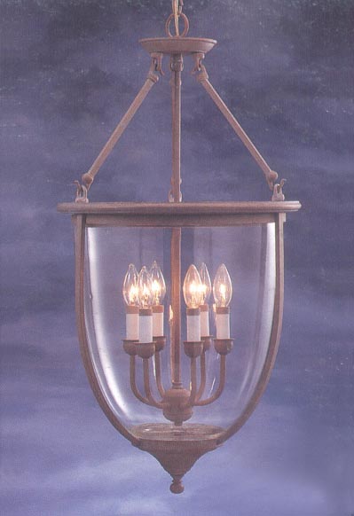 Classic Lighting 7906 WC Asheville Brass/Glass Lantern in Weathered Clay