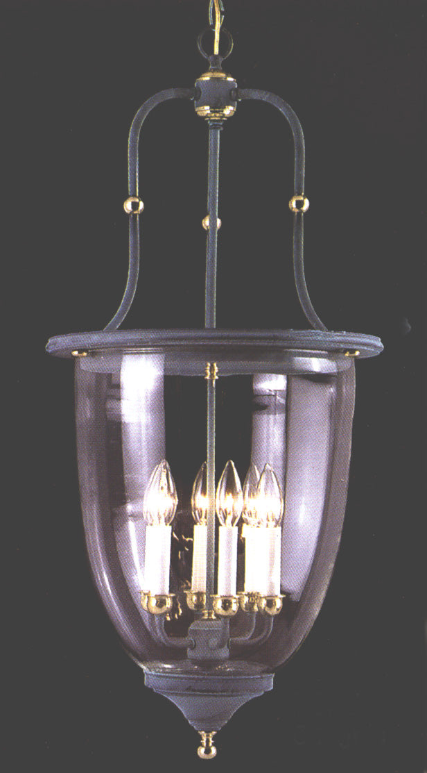 Classic Lighting 7947 Asheville Brass/Glass Lantern in Verde