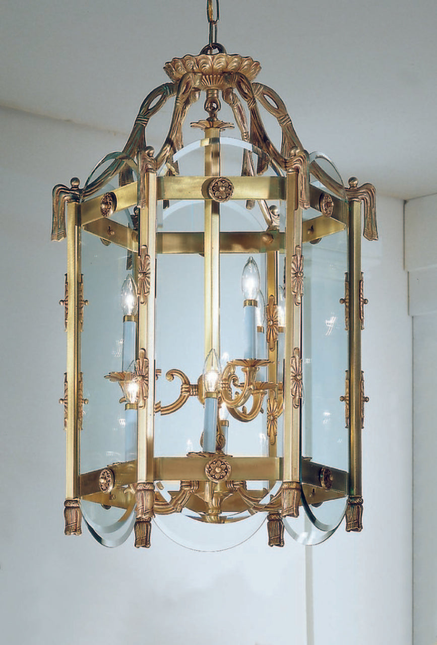 Classic Lighting 7950 SBB Charleston Cast Brass Lantern in Satin Bronze/Brown Patina