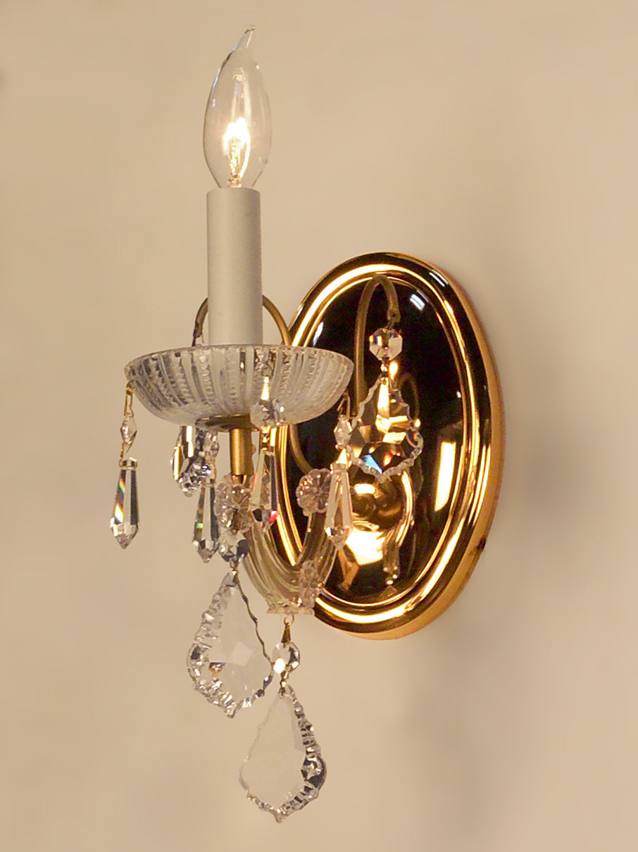 Classic Lighting 8101 OWG S Maria Theresa Traditional Crystal Wall Sconce in Olde World Gold (Imported from Italy)