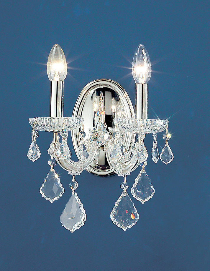 Classic Lighting 8102 CH S Maria Theresa Traditional Crystal Wall Sconce in Chrome (Imported from Italy)