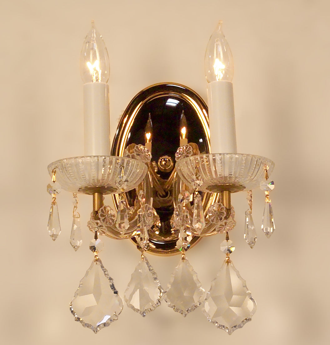 Classic Lighting 8102 OWG C Maria Theresa Traditional Crystal Wall Sconce in Olde World Gold (Imported from Italy)