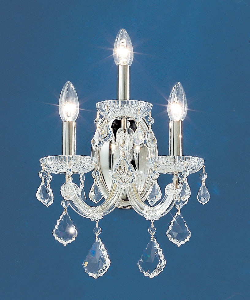 Classic Lighting 8103 CH C Maria Theresa Traditional Crystal Wall Sconce in Chrome (Imported from Italy)