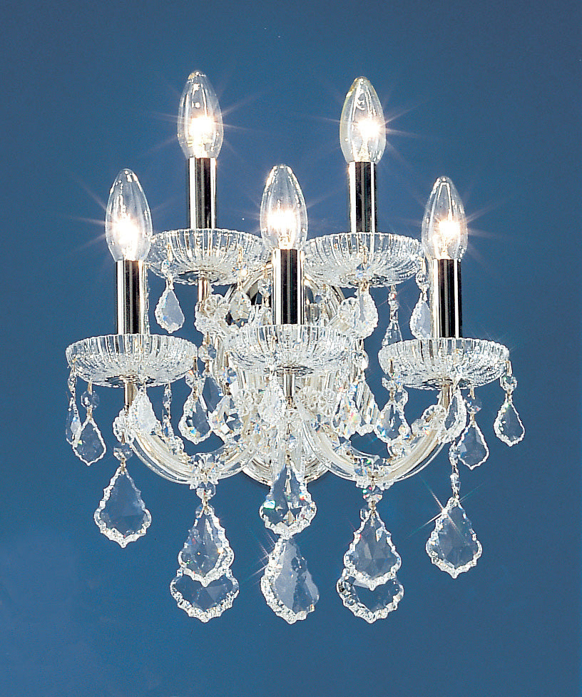 Classic Lighting 8105 CH C Maria Theresa Traditional Crystal Wall Sconce in Chrome (Imported from Italy)