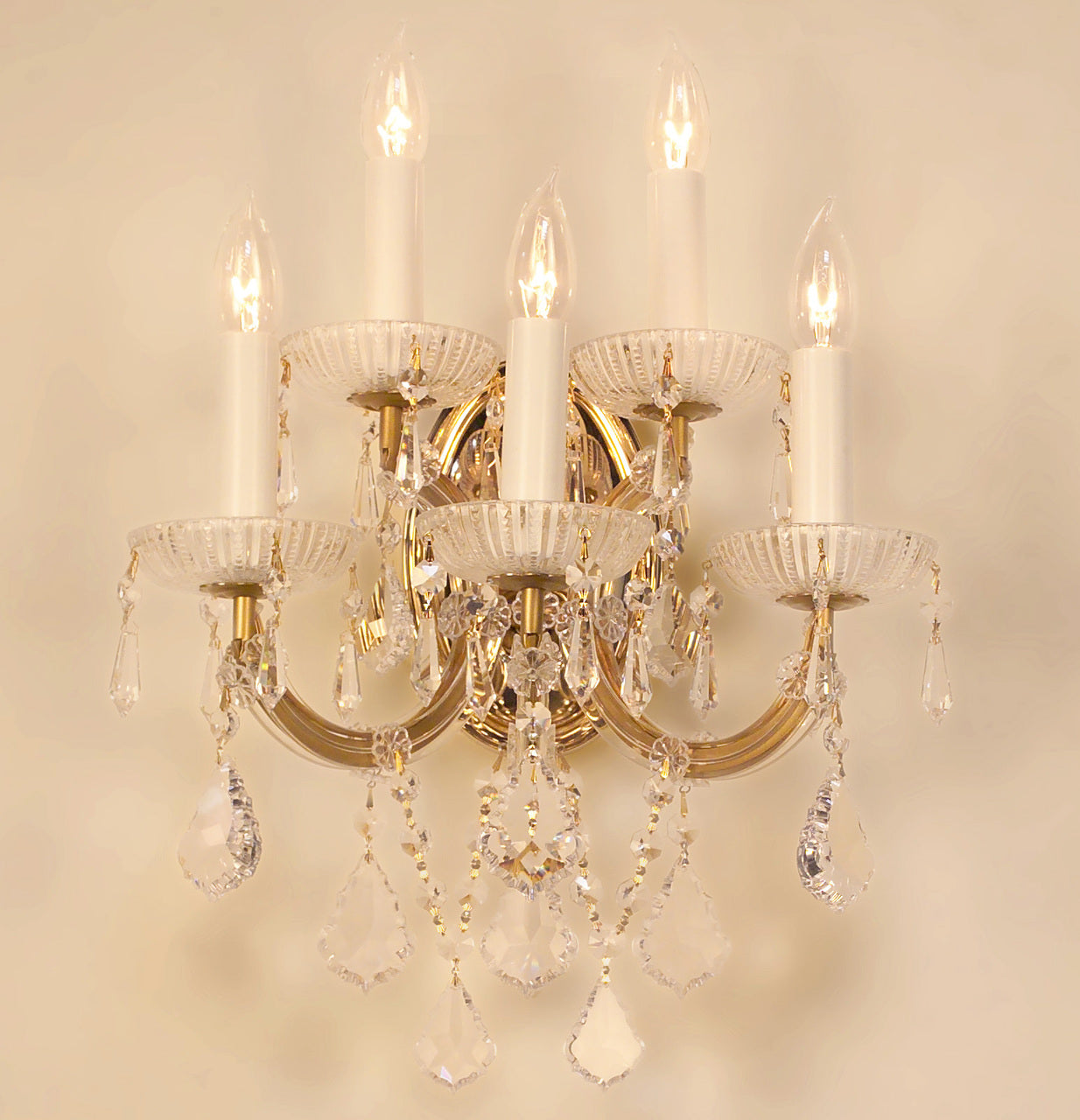 Classic Lighting 8105 OWG C Maria Theresa Traditional Crystal Wall Sconce in Olde World Gold (Imported from Italy)