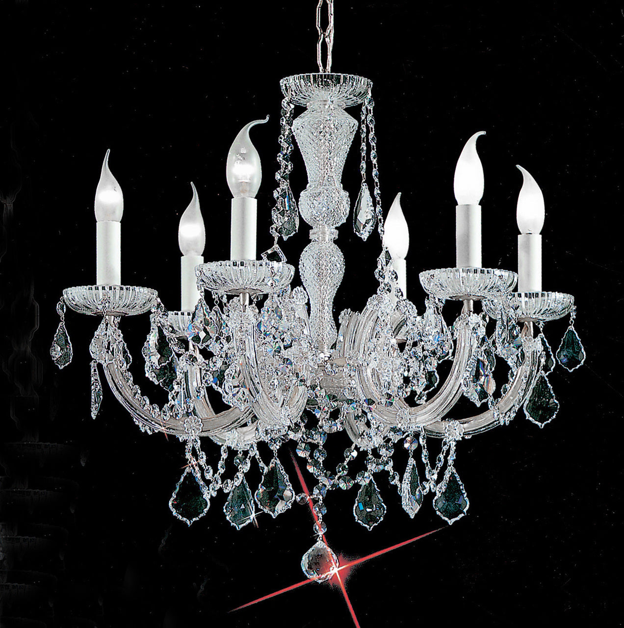 Classic Lighting 8106 CH C Maria Theresa Traditional Crystal Chandelier in Chrome (Imported from Italy)