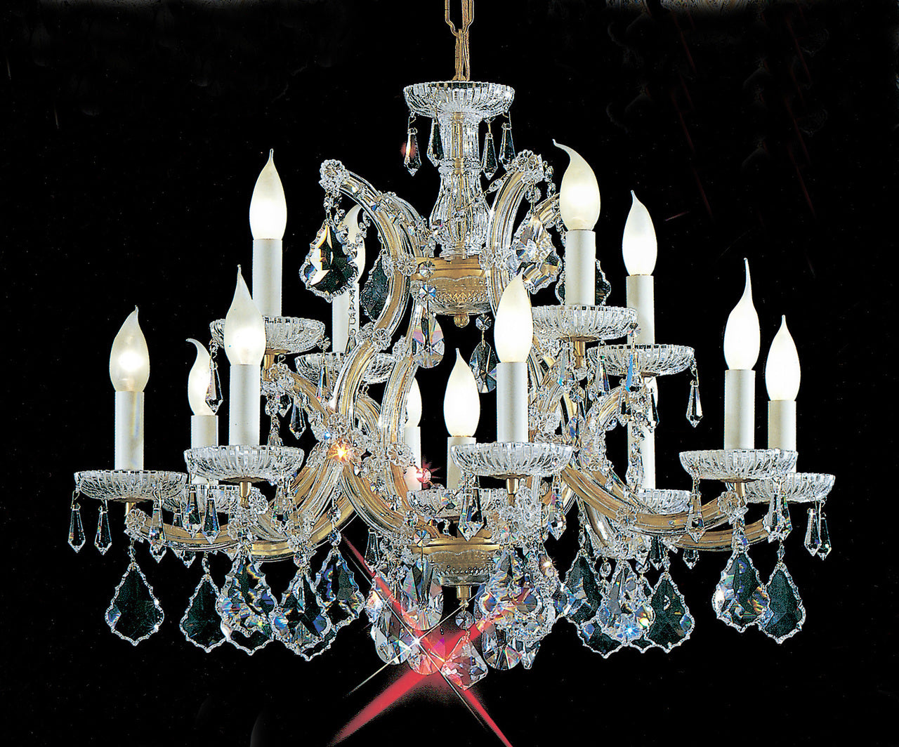 Classic Lighting 8113 OWG C Maria Theresa Traditional Crystal Chandelier in Olde World Gold (Imported from Italy)