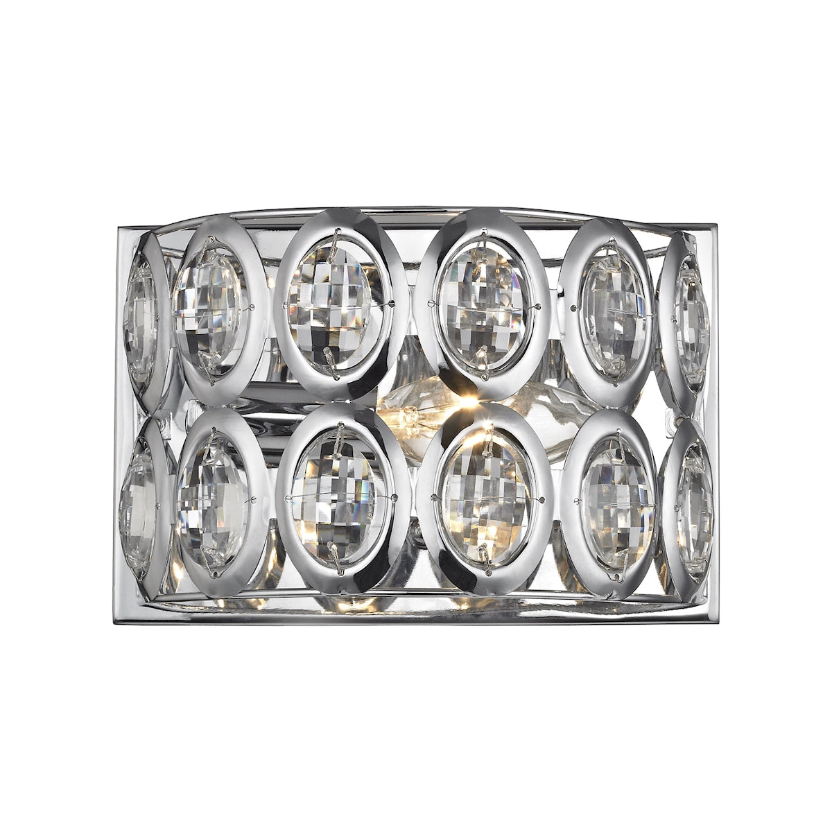 ELK Lighting 81150/1 Tessa 1-Light Vanity Sconce in Polished Chrome with Clear Crystal