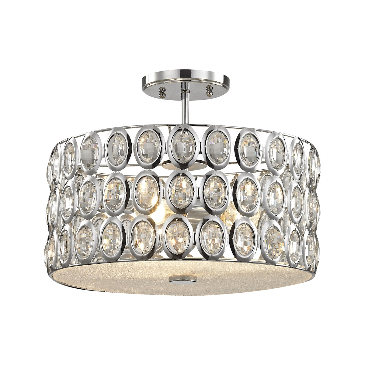 ELK Lighting 81154/3 Tessa 3-Light Semi Flush in Polished Chrome with Clear Crystal