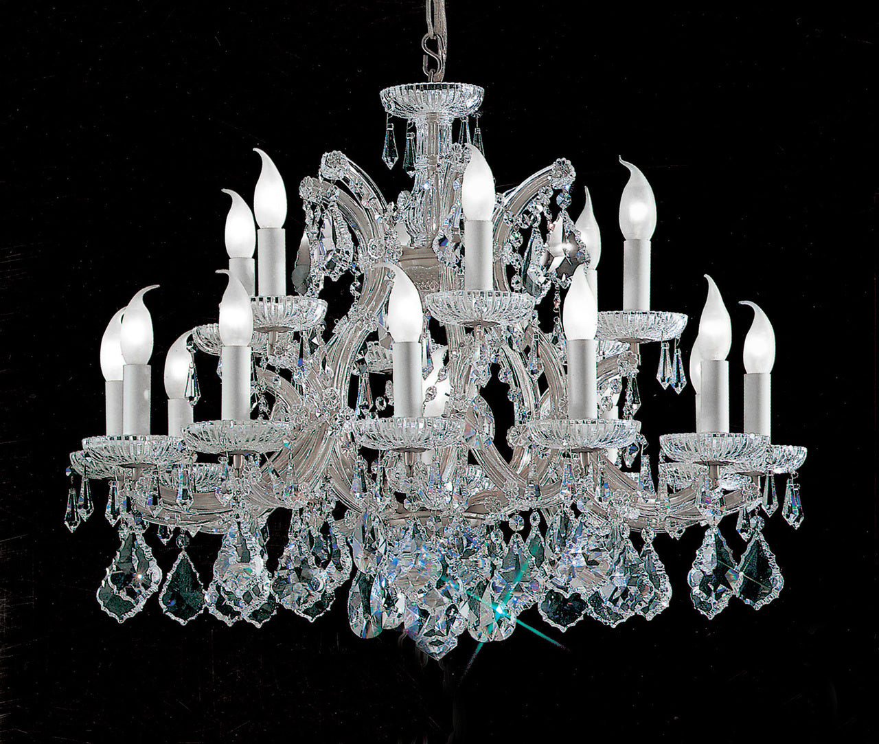 Classic Lighting 8116 CH C Maria Theresa Traditional Crystal Chandelier in Chrome (Imported from Italy)