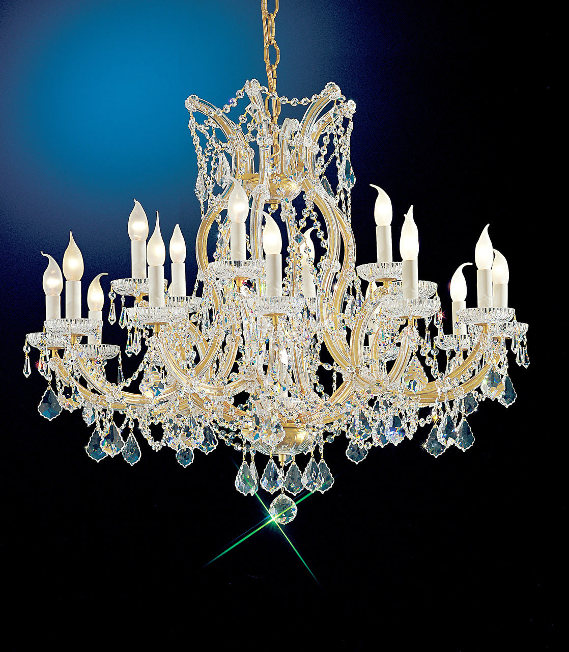 Classic Lighting 8118 OWG SC Maria Theresa Traditional Crystal Chandelier in Olde World Gold (Imported from Italy)