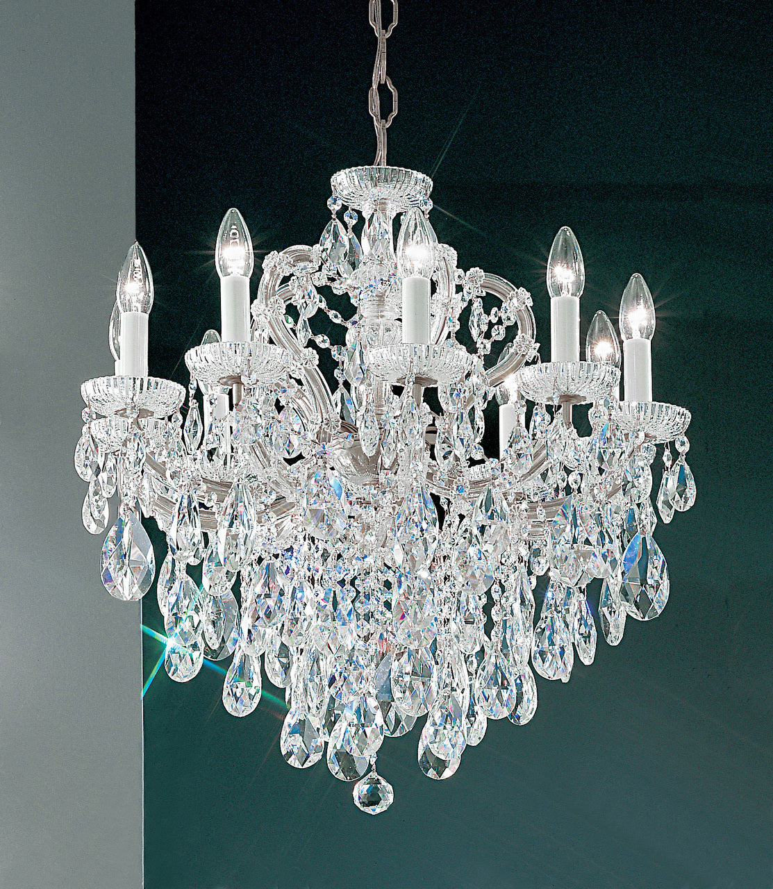 Classic Lighting 8120 CH SC Maria Theresa Traditional Crystal Chandelier in Chrome (Imported from Italy)