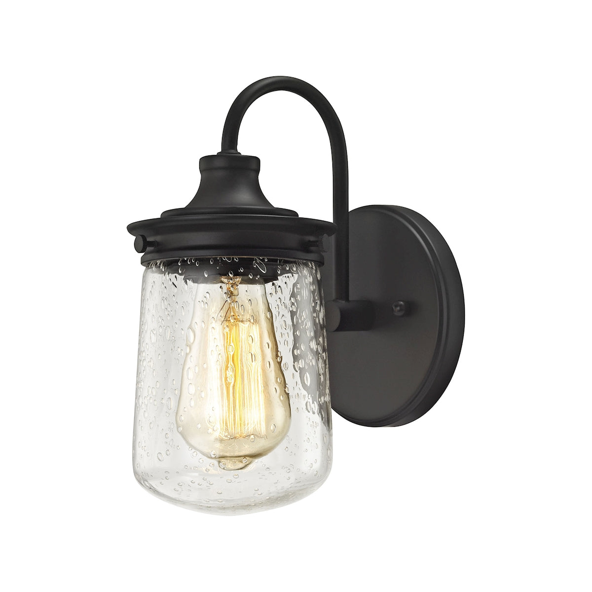 ELK Lighting 81210/1 Hamel 1-Light Vanity Lamp in Oil Rubbed Bronze with Clear Seedy Glass