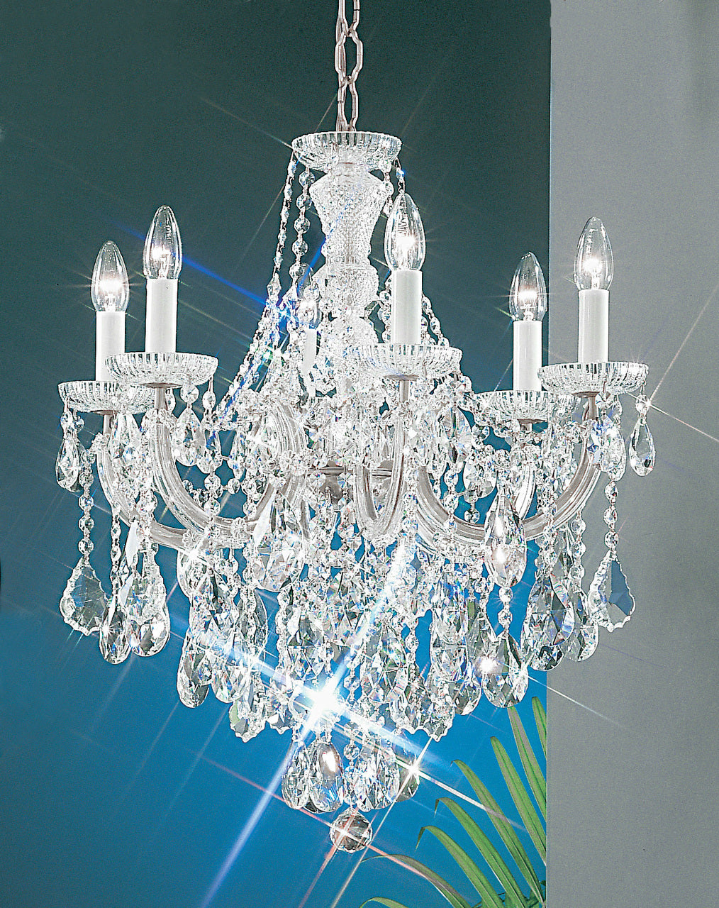 Classic Lighting 8121 CH C Maria Theresa Traditional Crystal Chandelier in Chrome (Imported from Italy)