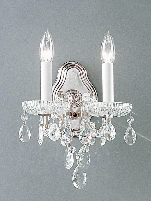 Classic Lighting 8122 CH SC Maria Theresa Traditional Crystal Wall Sconce in Chrome (Imported from Italy)