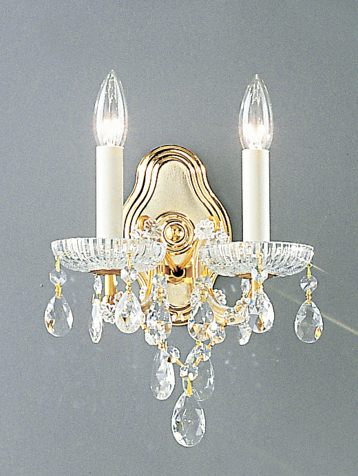 Classic Lighting 8122 OWG C Maria Theresa Traditional Crystal Wall Sconce in Olde World Gold (Imported from Italy)