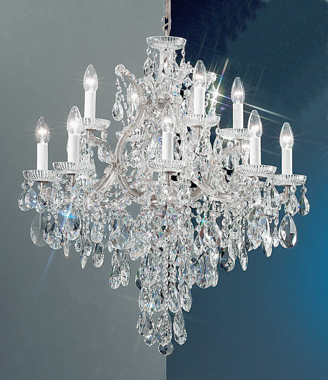 Classic Lighting 8123 CH SC Maria Theresa Traditional Crystal Chandelier in Chrome (Imported from Italy)