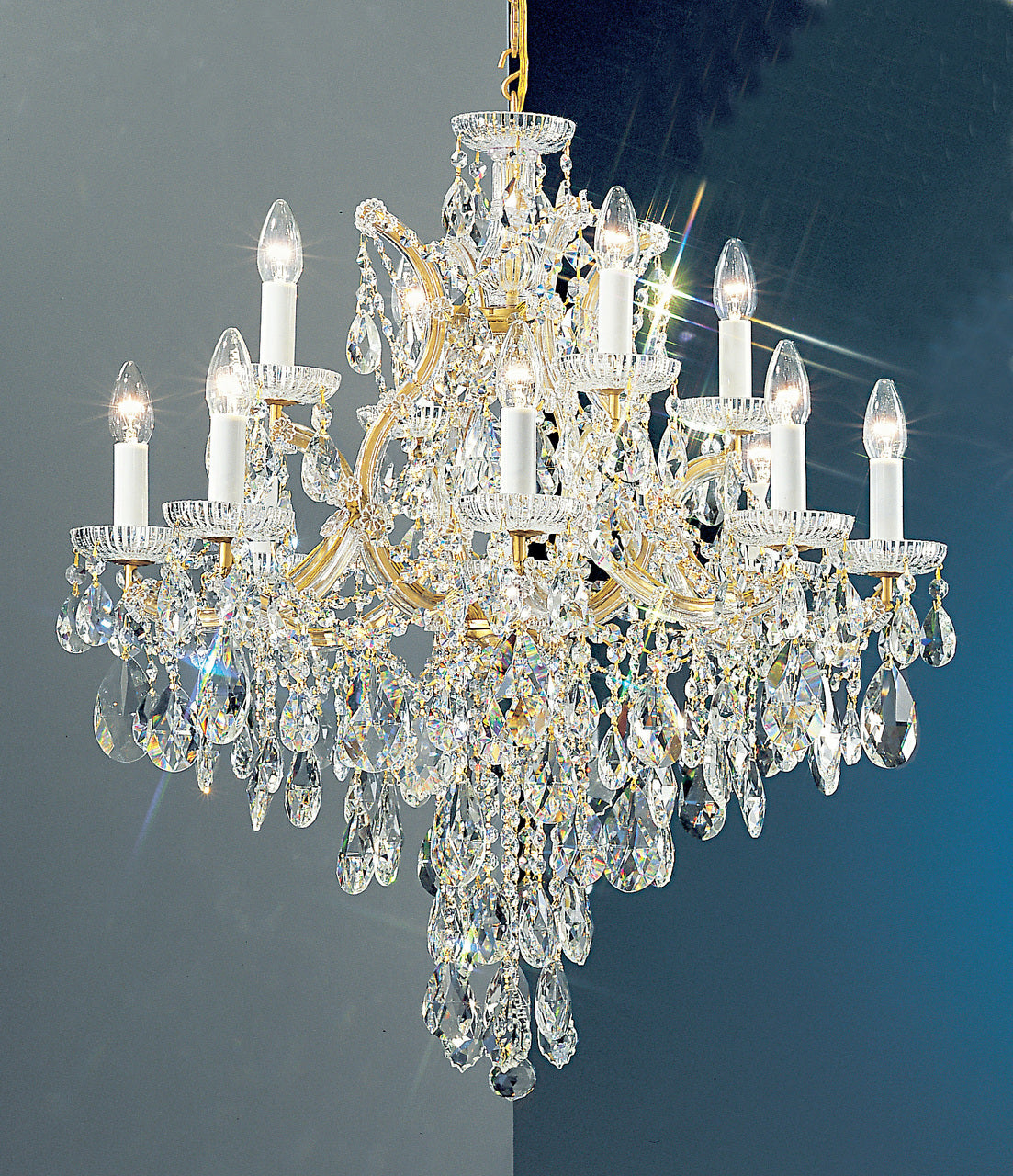 Classic Lighting 8123 OWG C Maria Theresa Traditional Crystal Chandelier in Olde World Gold (Imported from Italy)
