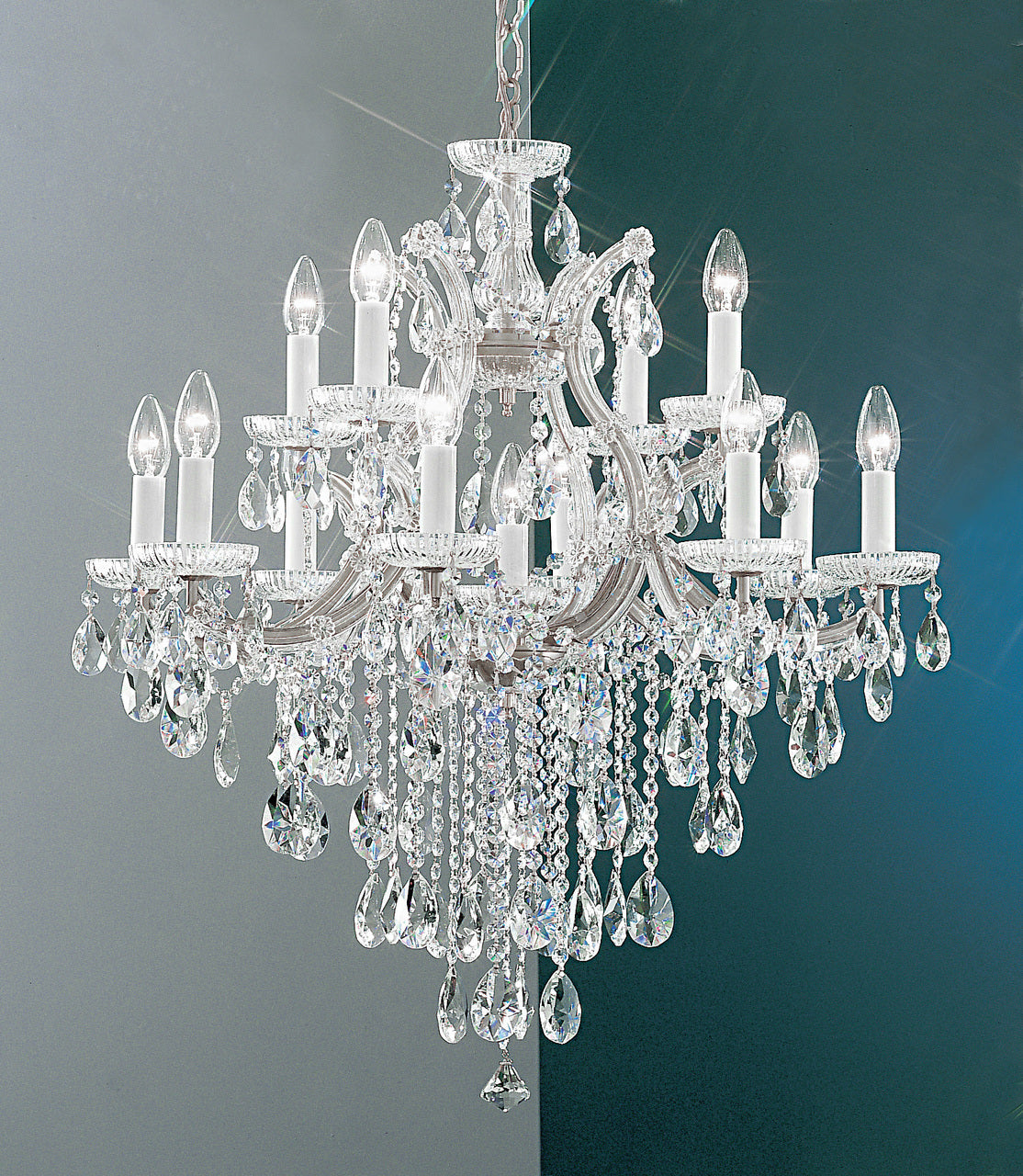 Classic Lighting 8124 CH C Maria Theresa Traditional Crystal Chandelier in Chrome (Imported from Italy)